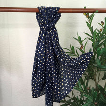 Load image into Gallery viewer, Polka Dot & Gold Spot Scarf | Navy