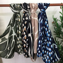 Load image into Gallery viewer, Abstract Print Scarf | Navy
