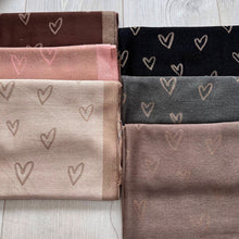 Load image into Gallery viewer, Reversible Heart Print Fine Winter Scarf | Biege