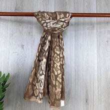 Load image into Gallery viewer, Fine Animal Print Scarf | Camel