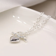 Load image into Gallery viewer, T-Bar & Heart Necklace