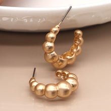 Load image into Gallery viewer, Golden Sphere Profile Hoop Earrings