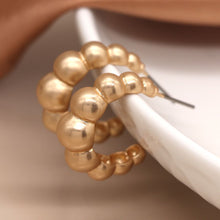 Load image into Gallery viewer, Golden Sphere Profile Hoop Earrings