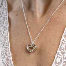 Load image into Gallery viewer, Two Tone Heart Frame Necklace