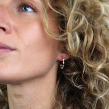 Load image into Gallery viewer, Bezel Set Crystal Open Hoop Earrings