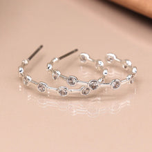 Load image into Gallery viewer, Bezel Set Crystal Open Hoop Earrings