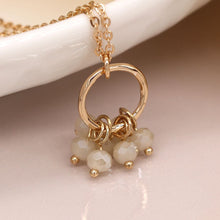 Load image into Gallery viewer, Golden Hoop Necklace With Crystal Bead Clusters