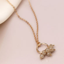 Load image into Gallery viewer, Golden Hoop Necklace With Crystal Bead Clusters