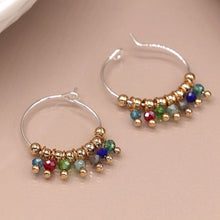 Load image into Gallery viewer, Multicoloured Bead Hoop Earrings