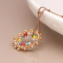 Load image into Gallery viewer, Rose Gold Mixed Bead Sunburst Necklace