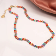 Load image into Gallery viewer, Multicolour Leaf Drop Necklace