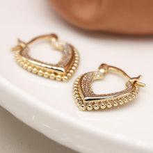 Load image into Gallery viewer, V-Point Hoop Crystal Earrings