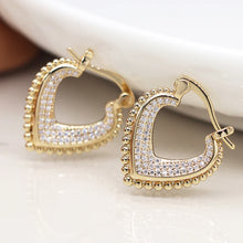 Load image into Gallery viewer, V-Point Hoop Crystal Earrings