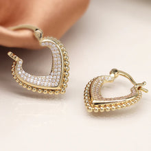 Load image into Gallery viewer, V-Point Hoop Crystal Earrings