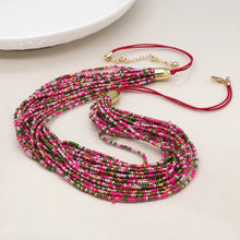 Load image into Gallery viewer, Pink Mix Summer Multi Strand Necklace