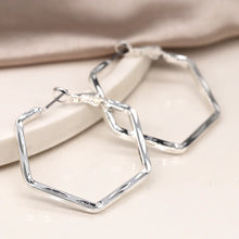 Load image into Gallery viewer, Hexagon Hoop Earrings
