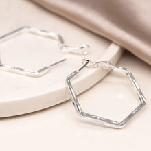 Load image into Gallery viewer, Hexagon Hoop Earrings