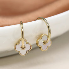 Load image into Gallery viewer, C-Hoop Quatrefoil Earrings