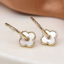 Load image into Gallery viewer, C-Hoop Quatrefoil Earrings