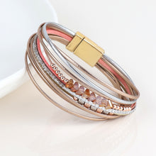 Load image into Gallery viewer, Rose Gold, Silver Pink Mix Magnetic Bracelet