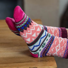 Load image into Gallery viewer, Wool Blend Nordick Socks | Coral Mix