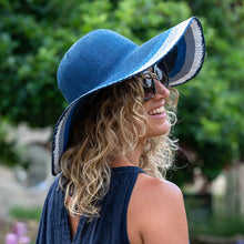 Load image into Gallery viewer, Navy Brim Stripe Sun Hat
