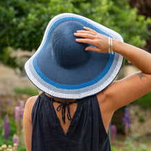 Load image into Gallery viewer, Navy Brim Stripe Sun Hat