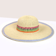 Load image into Gallery viewer, Wide Brim Sun Hat With Rainbow Band