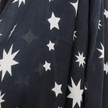 Load image into Gallery viewer, DARK NAVY/GREY WITH ECRU STAR SWIRL PRINT SCARF