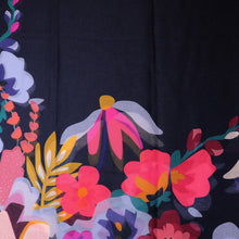 Load image into Gallery viewer, Navy Blue Recycled Scarf With Tropical Edge