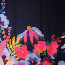Load image into Gallery viewer, Recycled Navy Blue Tropical Print Edge Scarf