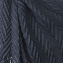 Load image into Gallery viewer, Dark Charcoal Herringbone Pleat Scarf