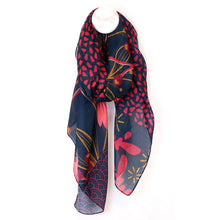 Load image into Gallery viewer, Recycled Blend Blue & Raspberry Mix Multi Scarf