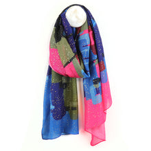 Load image into Gallery viewer, Recycled Blend Abstract Paint & Metallic Scarf