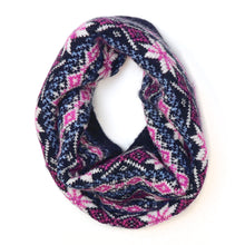 Load image into Gallery viewer, Navy & Pink Scandi Snood
