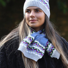 Load image into Gallery viewer, Wilda Grey & Plum Mix Pull Through Scarf