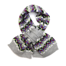 Load image into Gallery viewer, Wilda Grey & Plum Mix Pull Through Scarf