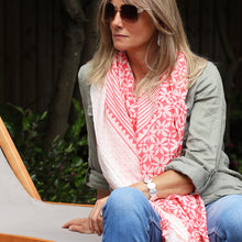 Load image into Gallery viewer, Coral Graphic Repeat Print Cotton Scarf