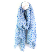 Load image into Gallery viewer, Blue Mini Daisy Print Scarf