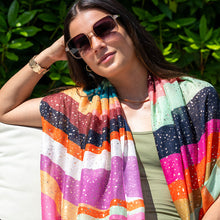 Load image into Gallery viewer, Recycled Bright Colour Block Glitter Scarf
