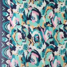 Load image into Gallery viewer, Recycled Teal Mix Abstract Ikat Scarf
