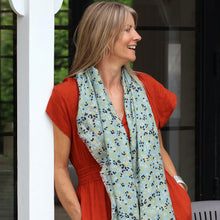 Load image into Gallery viewer, Recycled Pale Mint Ditsy Print Scarf