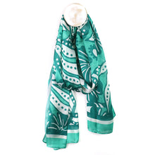 Load image into Gallery viewer, Recycled Aqua Graphic Monstera Print Silky Scarf