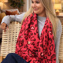 Load image into Gallery viewer, Rich Pink Mix Animal Print Scarf
