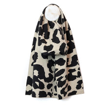 Load image into Gallery viewer, Oatmeal & Black Abstract Animal Print Scarf