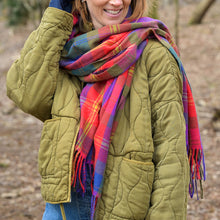 Load image into Gallery viewer, Red & Purple Classic Tartan Scarf