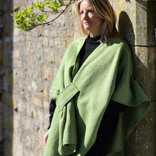 Load image into Gallery viewer, Ameila Tie Self Waist Poncho - Moss Green