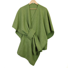 Load image into Gallery viewer, Ameila Tie Self Waist Poncho - Moss Green
