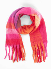 Load image into Gallery viewer, Allie Heavyweight Scarf - Fuchsia, Square Colour Block: One-size