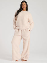 Load image into Gallery viewer, Cream Borg Jumper & Wide Leg Lounge Set